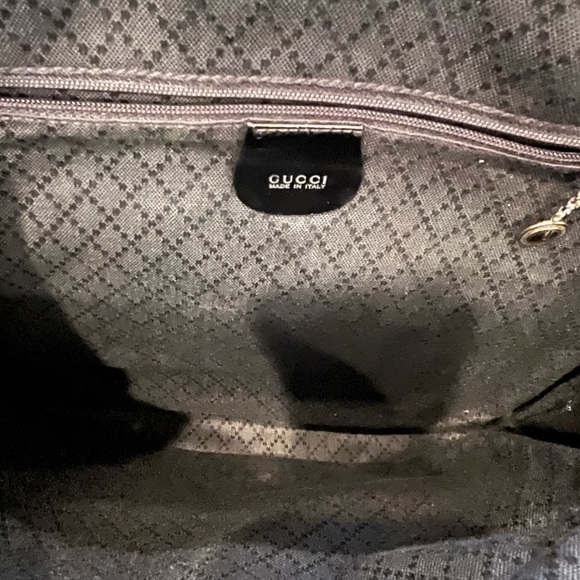 Gucci Bamboo Nylon/Patent Black Backpack Bag. main image 9